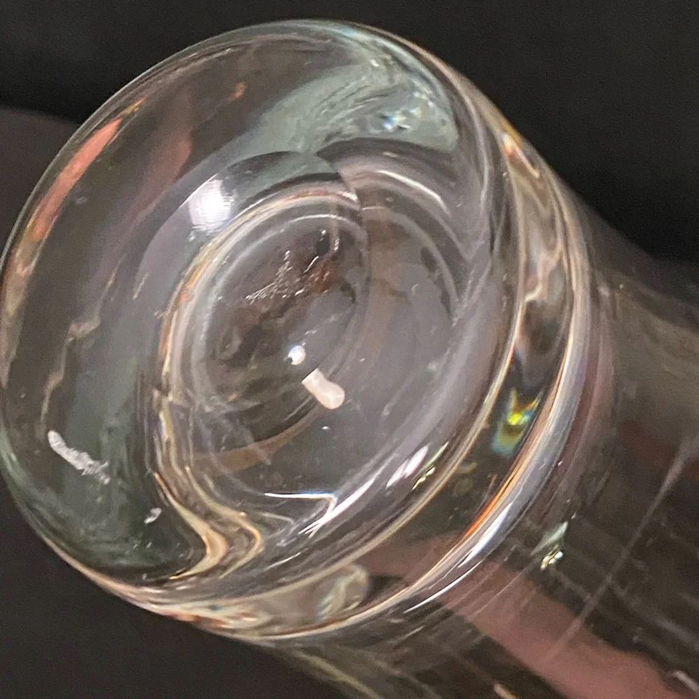 Crate & Barrel Wave Fan Crystal Clear Glass Vase krosno Poland